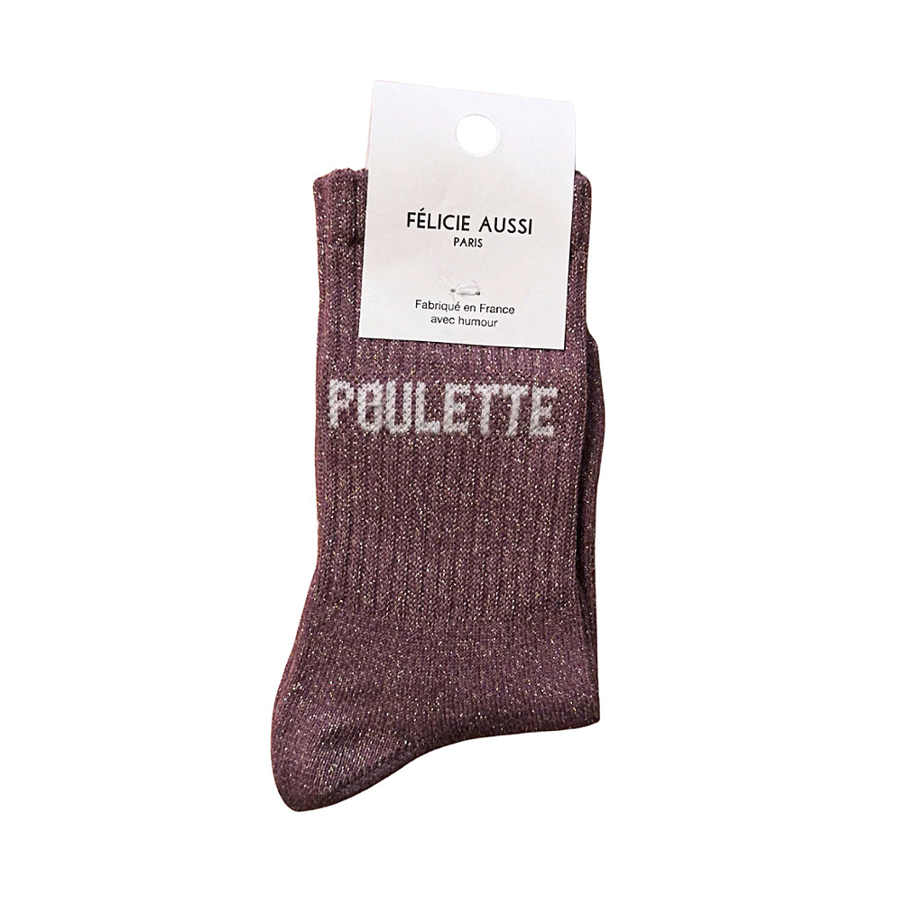 CHAUSSETTES ENFANT POULETTE RAISIN PAILLETTES